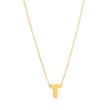 Initial T in 14k Yellow Gold Necklace - Miral Jewelry