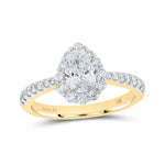 Pear Diamond Halo Bridal Engagement Ring 1 - 1/5 Cttw (Certified) - Miral Jewelry