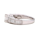 White Gold 14k Statement Diamond Engagement Ring with 0.72Tw Princes Diamond and 0.58 Tw Varius Shapes Diamonds - Miral Jewelry