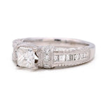 White Gold 14k Statement Diamond Engagement Ring with 0.72Tw Princes Diamond and 0.58 Tw Varius Shapes Diamonds - Miral Jewelry