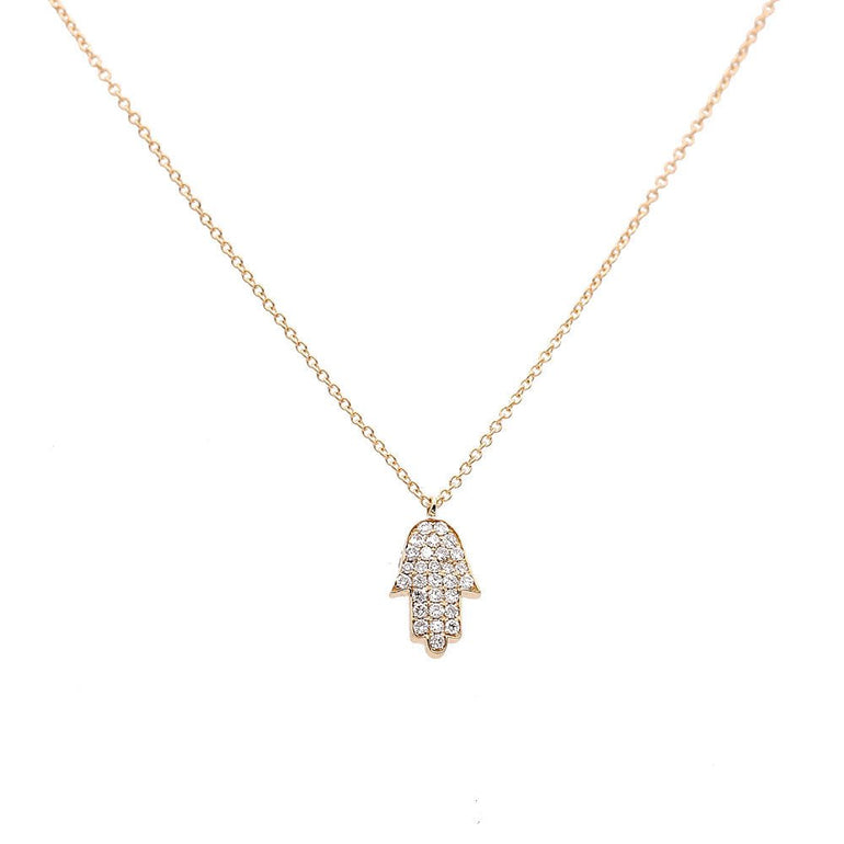 Yellow Gold 14k Fashion Necklace With Round Diamonds - Miral Jewelry