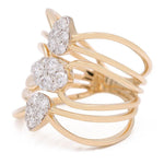 Yellow Gold 14k Fashion Ring With Diamonds - Miral Jewelry
