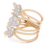 Yellow Gold 14k Fashion Ring With Diamonds - Miral Jewelry