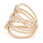 Yellow Gold 14k Fashion Ring With Diamonds - Miral Jewelry